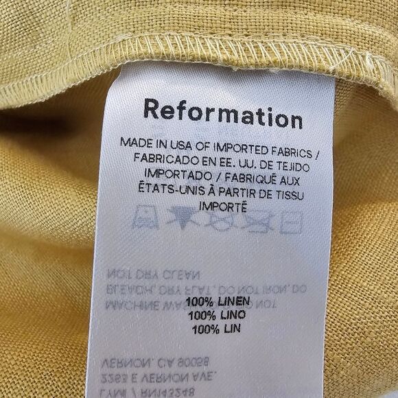 NWOT Reformation Kerrigan Linen Dress in Tuscan Sun - Size 8 - Picture 10 of 11